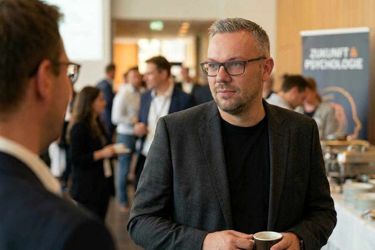 Dr. Benjamin Förster im Gespräch auf einer Fachtagung
